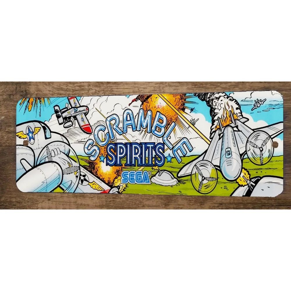 Scramble Spirits Arcade 4x12 Metal Wall Video‎ Game Marquee Banner Sign